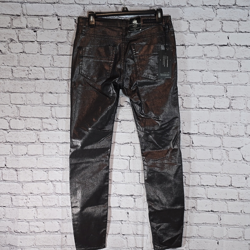 Rock & Republic Shiny Metallic "Kashmiere" Skinny Jeans Size 8 NWT - Picture 7 of 13